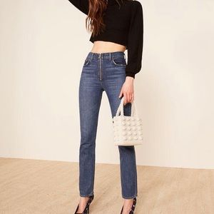 Reformation Brooke High Straight Zip Jeans